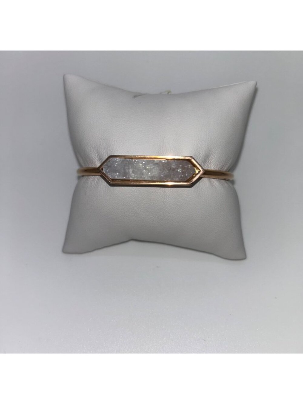 Druzy Quartz Cuff Bracelet Rose Gold-tone by Kinsley Armelle - Picture 4 of 12